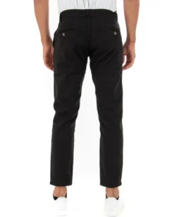 Pantaloni Uomo Slim Cotone Elastico Classico Tasche America Basic Nero GIOSAL-P5004A