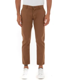 Pantaloni Uomo Slim Cotone Elastico Classico Tasche America Basic Camel GIOSAL-P5009A