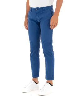 Pantaloni Uomo Slim Cotone Elastico Classico Tasche America Basic Blu Royal GIOSAL-P5007A