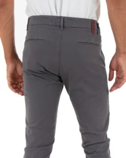 Pantaloni Uomo Tasca America Lungo Classico Slim Grigio Scuro GIOSAL-P5406A