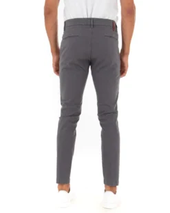 Pantaloni Uomo Tasca America Lungo Classico Slim Grigio Scuro GIOSAL-P5406A