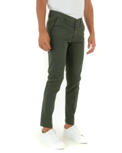 Pantaloni Uomo Tasca America Lungo Classico Slim Verde Militare GIOSAL-P5404A