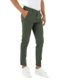 Pantaloni Uomo Tasca America Lungo Classico Slim Verde Militare GIOSAL-P5404A