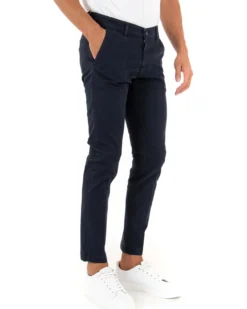 Pantaloni Uomo Tasca America Lungo Classico Slim Blu GIOSAL-P5409A