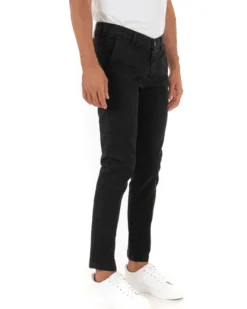 Pantaloni Uomo Tasca America Lungo Classico Slim Nero GIOSAL-P5405A
