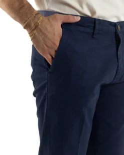 Pantaloni Uomo Tasche America Chino Cotone Slim Fit Blu Over-D OC1F2W5P03