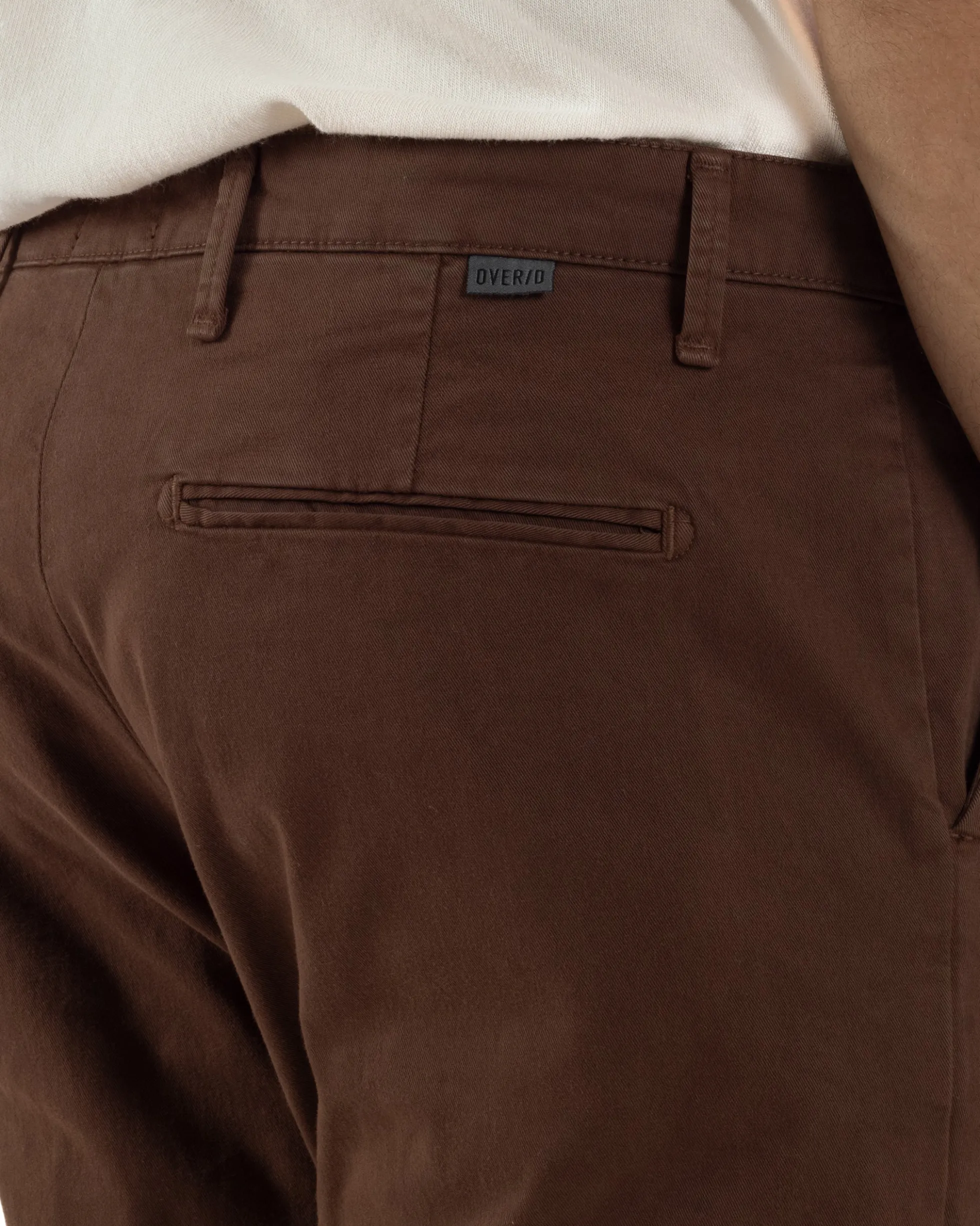 Pantaloni Uomo Tasche America Chino Cotone Slim Fit Marrone Over-D OC1F2W5P03