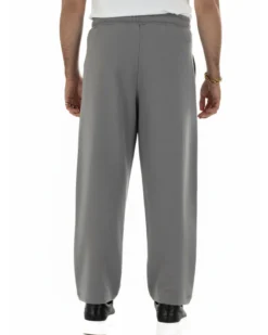 Pantaloni uomo tuta balloon fit cotone leggero pantalaccio japan baggy grigio piombo GIOSAL-P6442A