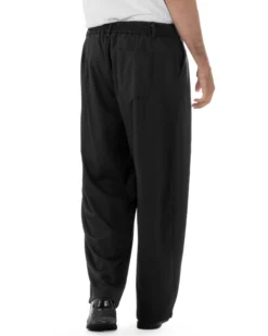 Pantaloni uomo viscosa baggy wide fit pinces estivo nero GIOSAL-P6459A