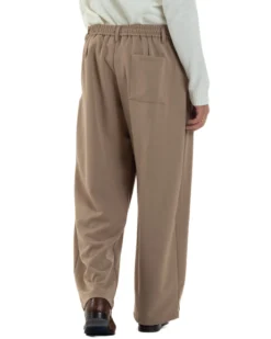 Pantaloni Uomo Viscosa Baggy Wide Fit Pinces Beige P6382A