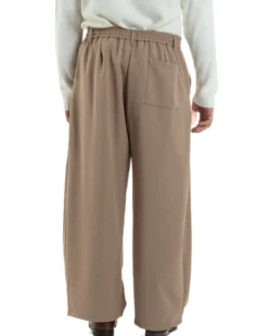 Pantaloni Uomo Viscosa Baggy Wide Fit Pinces Beige P6382A