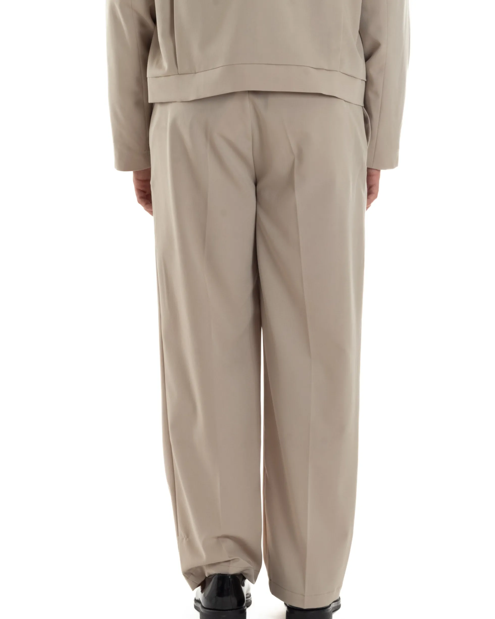 Pantaloni Uomo Viscosa Baggy Fondo Ampio Fusciacca Beige GIOSAL-P6287A