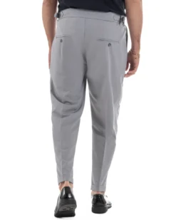 Pantaloni uomo viscosa fibbia abbottonatura allungata gurkha pants grigio BlackSunday P6497A