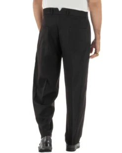 Pantaloni uomo viscosa pinces barrel fit strutturato nero GIOSAL-P6477A