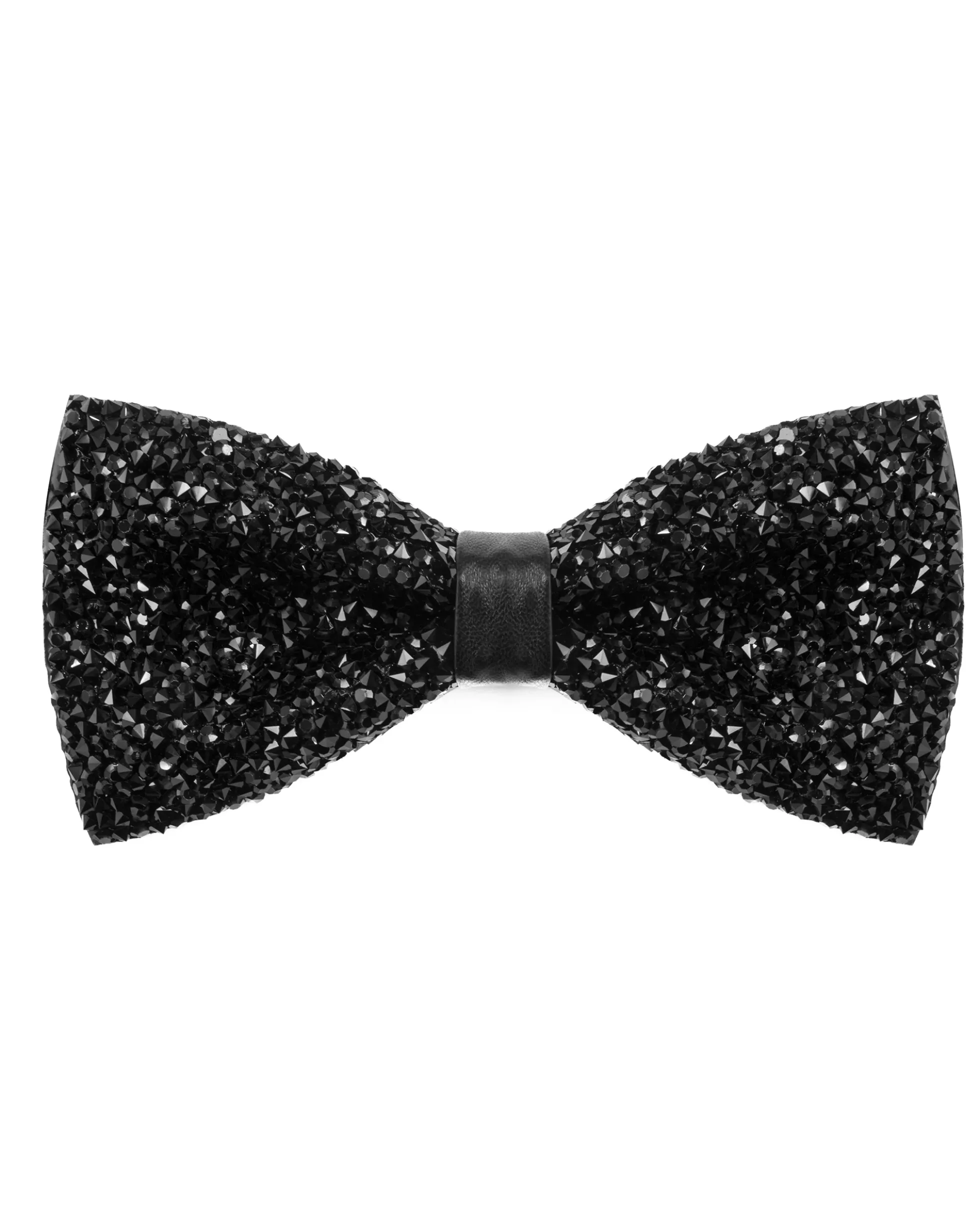 Papillon uomo unisex brillantinato cravattino elegante cerimonia nero GIOSAL-CP1167A