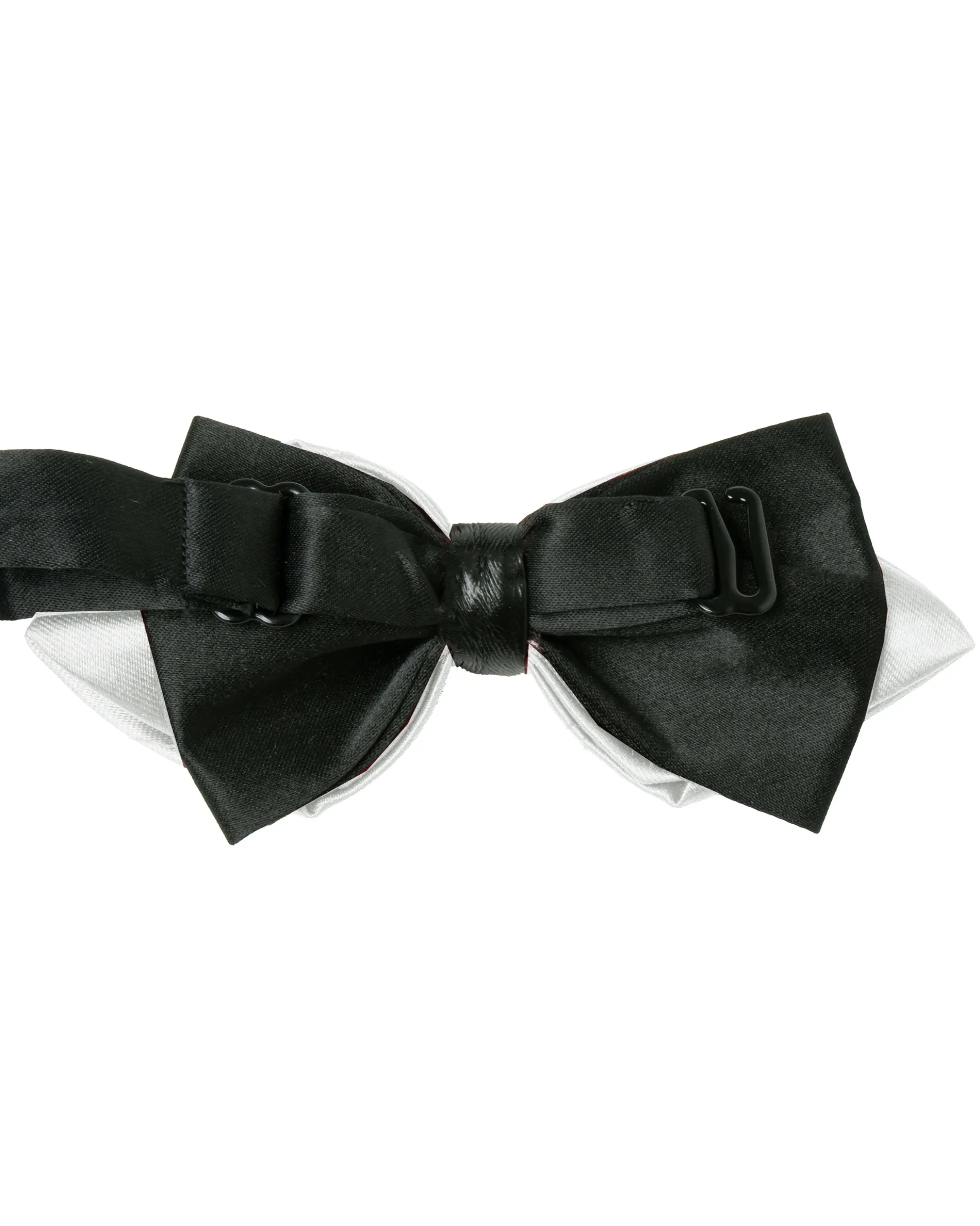 Papillon uomo unisex con punte elegante cerimonia bicolore tinta unita bianco GIOSAL-CP1154A