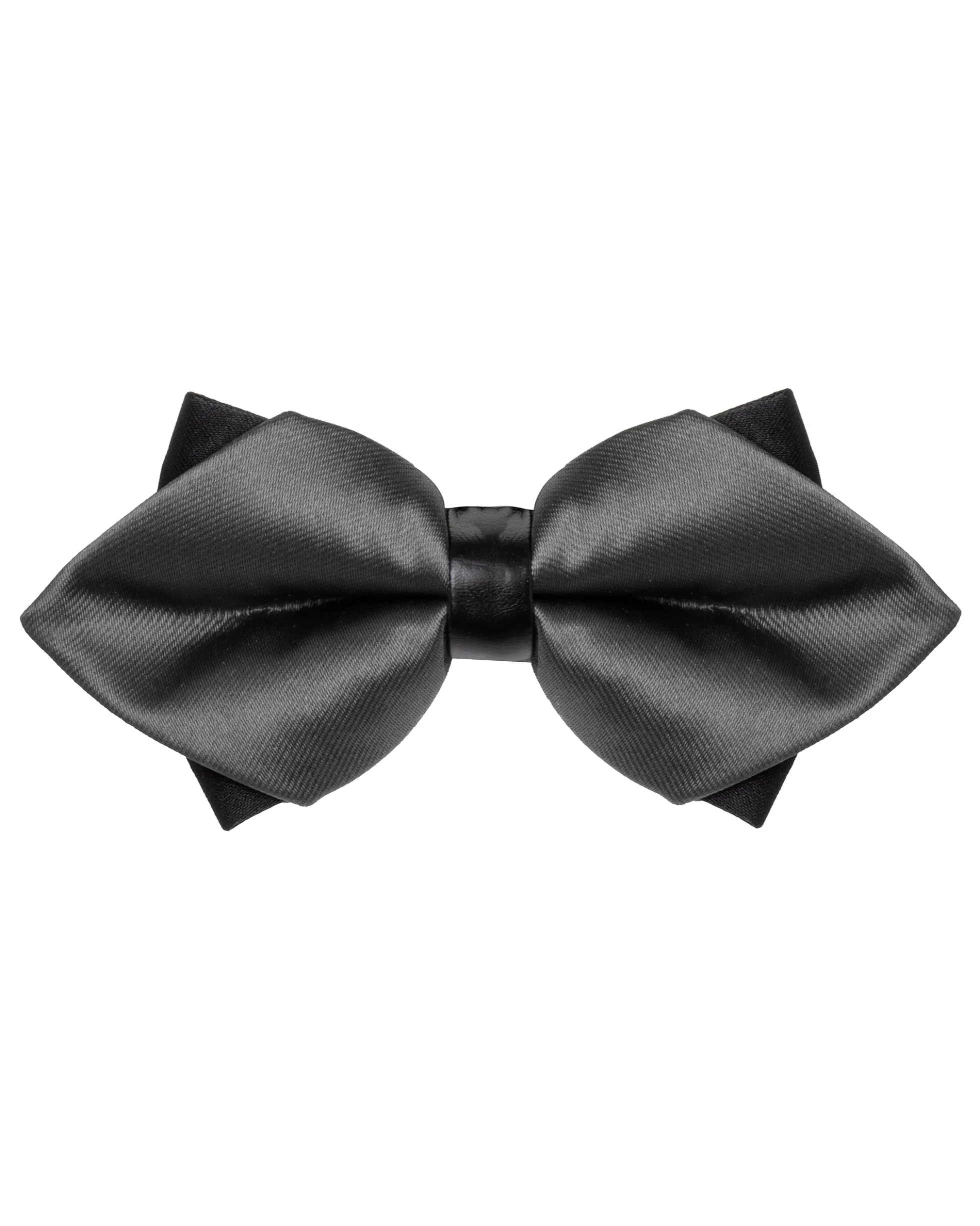 Papillon Uomo Unisex Con Punte Elegante Cerimonia Bicolore Tinta Unita Grigio Scuro GIOSAL-CP1135A