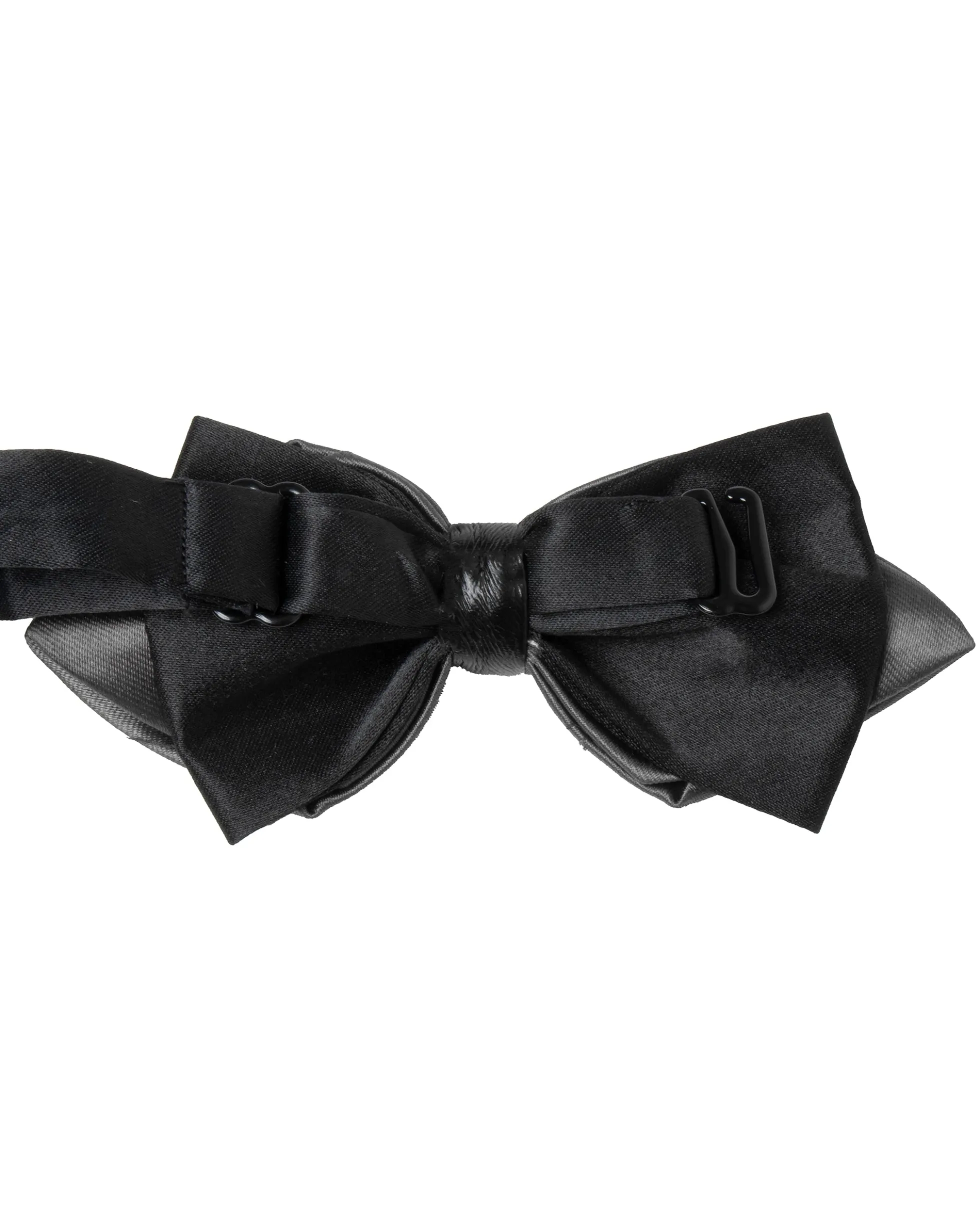Papillon Uomo Unisex Con Punte Elegante Cerimonia Bicolore Tinta Unita Grigio Scuro GIOSAL-CP1135A