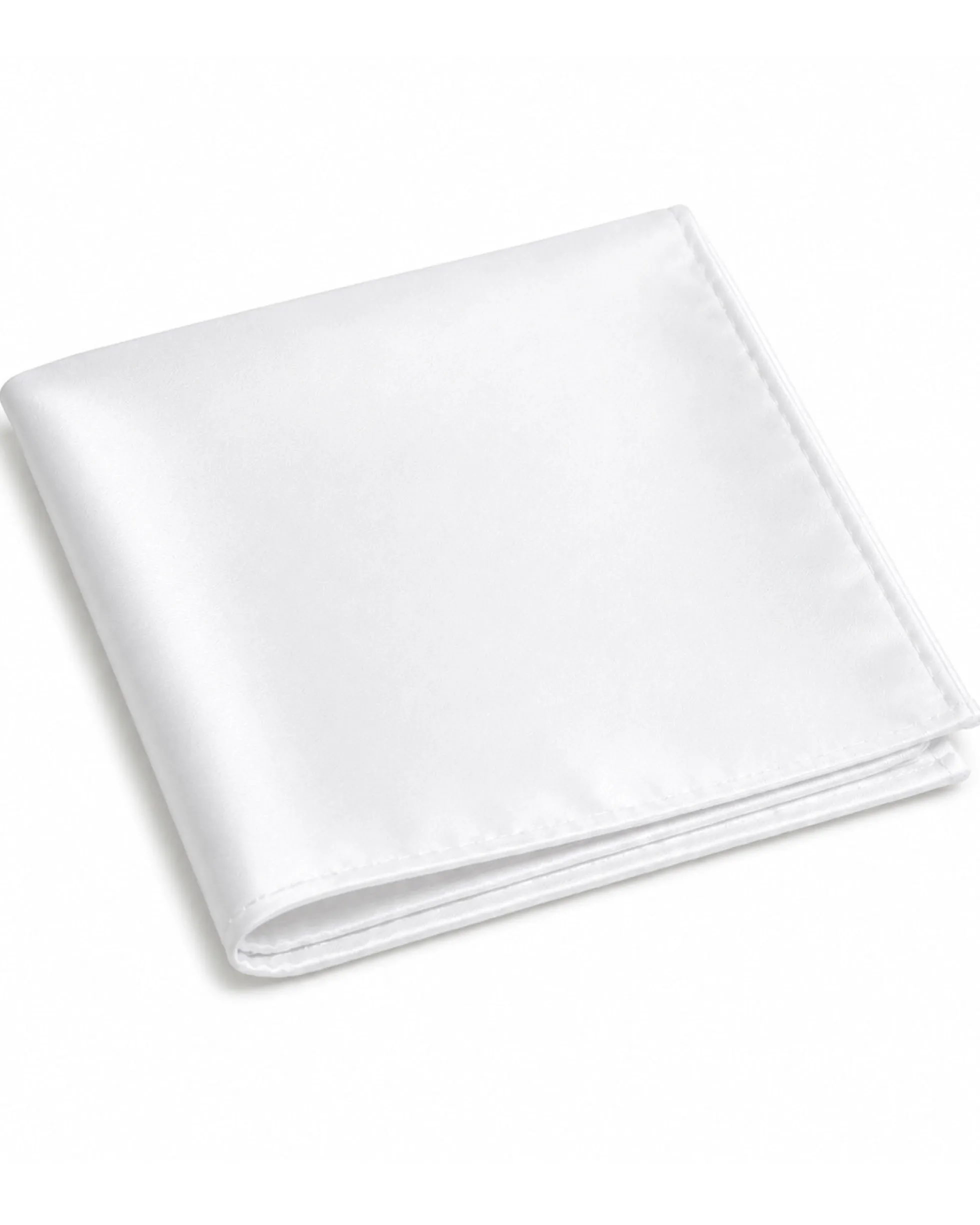 Pochette da taschino uomo unisex fazzoletto satinato tinta unita bianco GIOSAL-FZ1004A