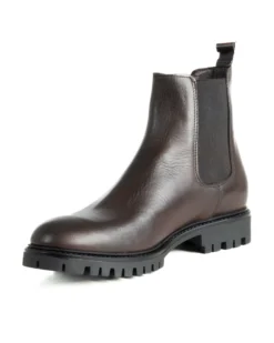 Scarpe Uomo Beatles Stivaletto Chelsea Pelle Fondo Gomma Roccia Marrone GIOSAL-S1294A