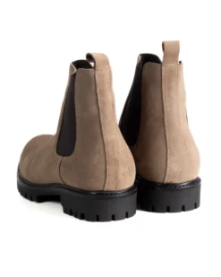 Scarpe Uomo Beatles Stivaletto Chelsea Camoscio Fondo Gomma Roccia Beige GIOSAL-S1297A