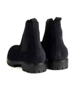 Scarpe Uomo Beatles Stivaletto Chelsea Camoscio Fondo Gomma Roccia Blu GIOSAL-S1298A