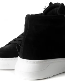 Scarpe Uomo Sneakers Alte Casual Sportive Ecopelle Camoscio Nero GIOSAL-S1243A