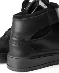 Scarpe Uomo Sneakers Alte Casual Sportive Ecopelle Camoscio Nero GIOSAL-S1240A