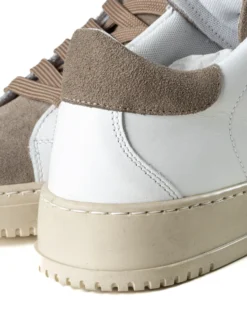 Scarpe Uomo Sneakers Bianche Casual Sportive Ecopelle Camoscio Beige GIOSAL-S1238A