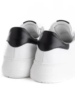 Scarpe Uomo Sneakers Bianche Ecopelle Nere Basic Casual Eleganti Sportive GIOSAL-S1186A