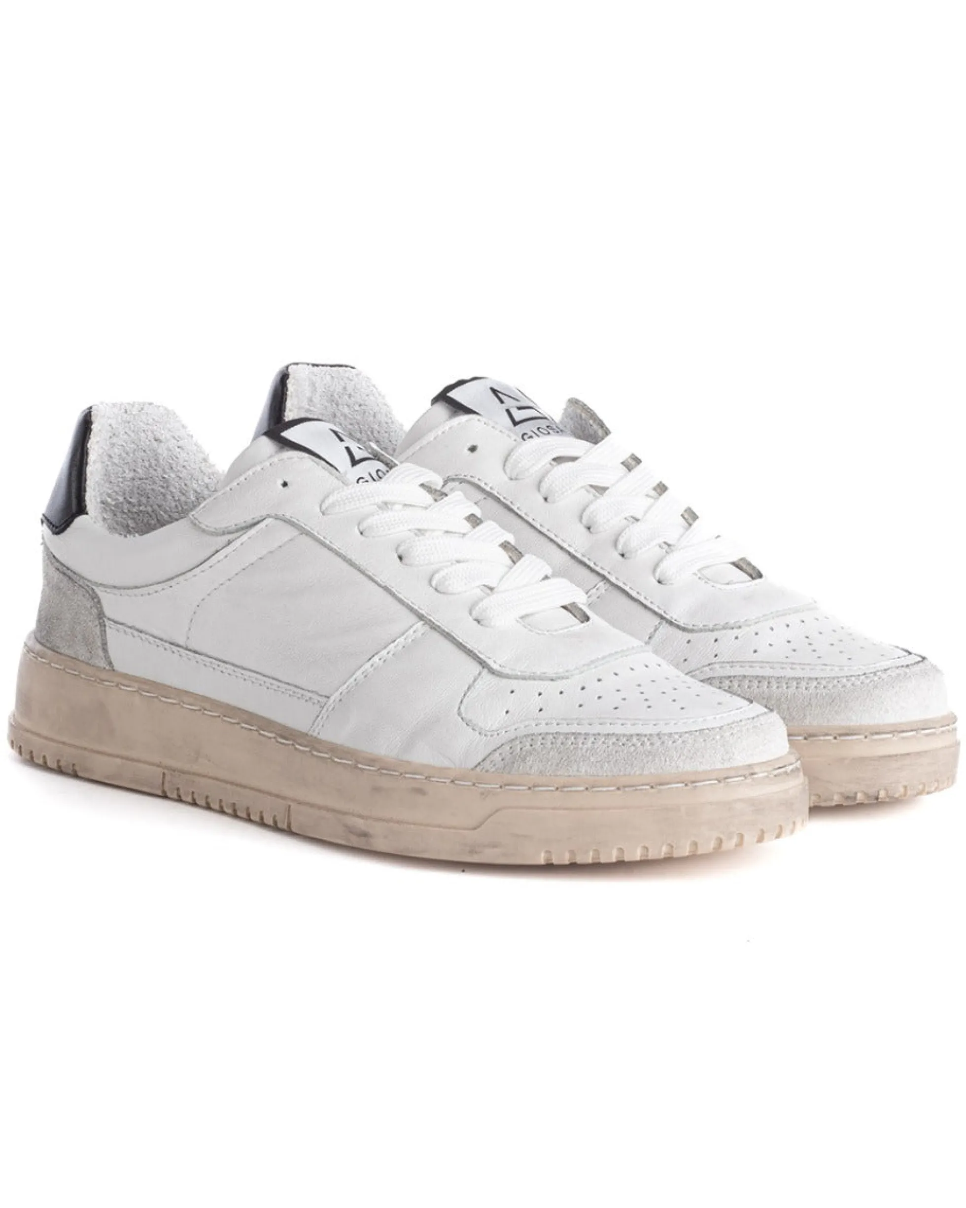 Scarpe Uomo Sneakers Bianche Casual Sportive Ecopelle Camoscio GIOSAL-S1185A