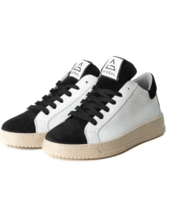 Scarpe Uomo Sneakers Bianche Casual Sportive Ecopelle Camoscio Nero GIOSAL-S1239A