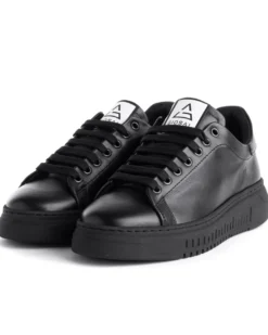 Scarpe Uomo Sneakers Ecopelle Nere Basic Casual Eleganti Sportive GIOSAL-S1187A
