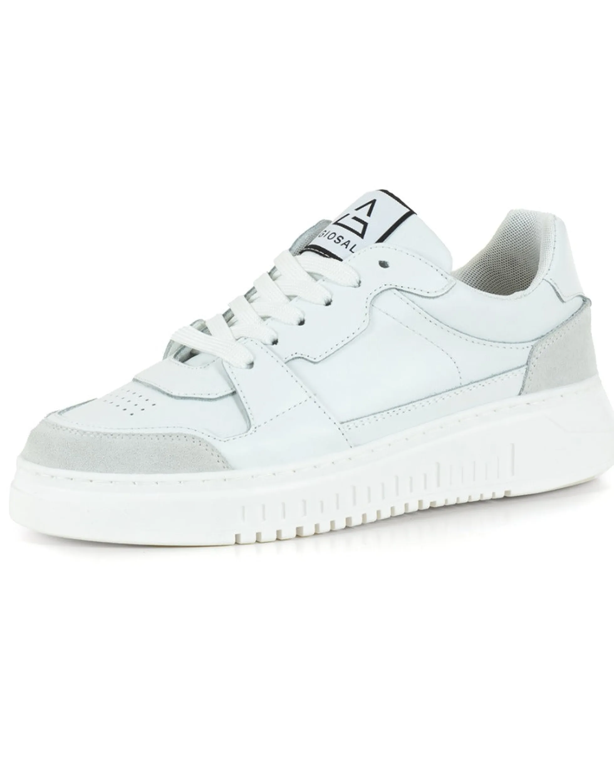 Scarpe Uomo Sneakers Ecopelle Camoscio Basic Bianco Casual Sportive GIOSAL-S1220A