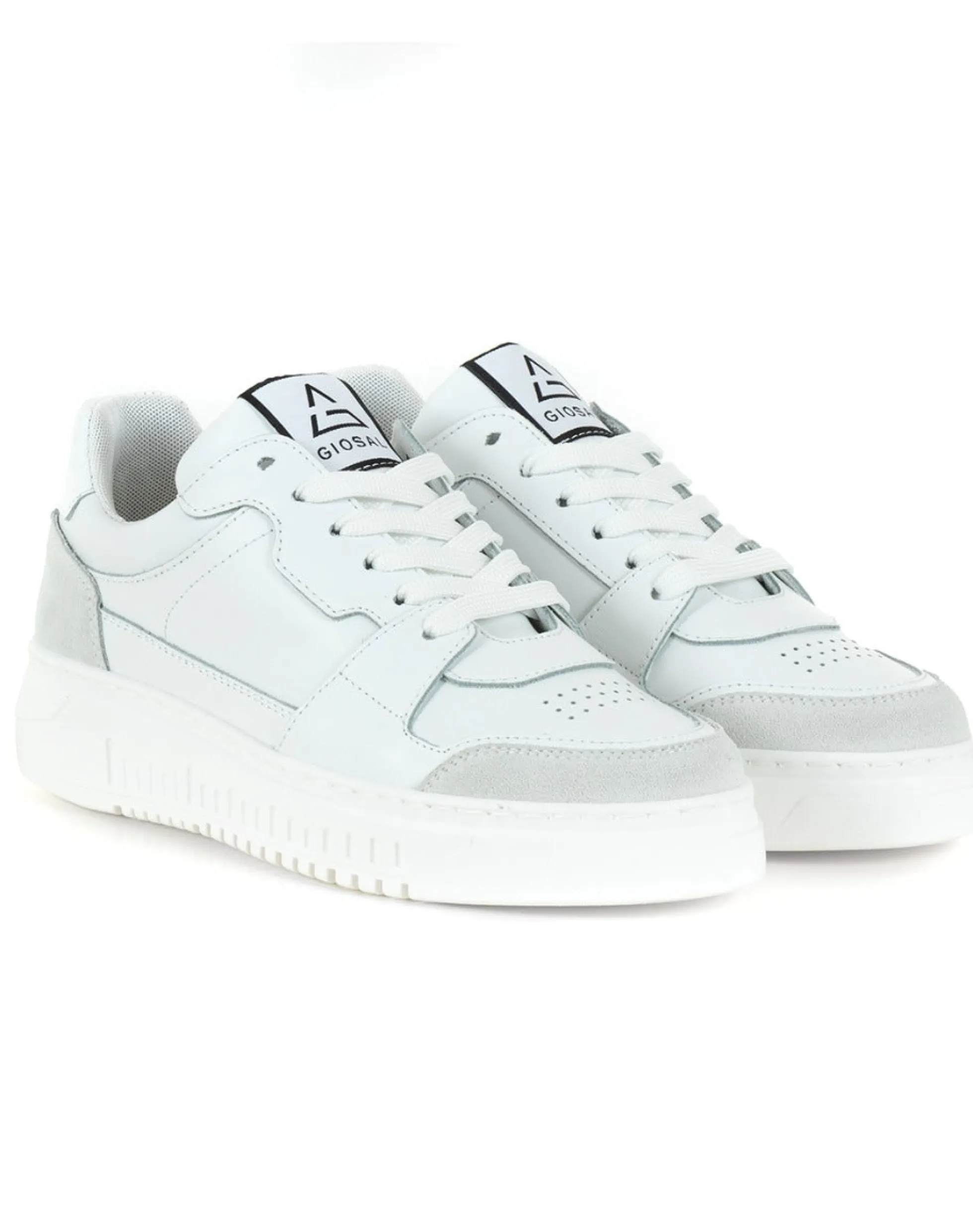 Scarpe Uomo Sneakers Ecopelle Camoscio Basic Bianco Casual Sportive GIOSAL-S1220A