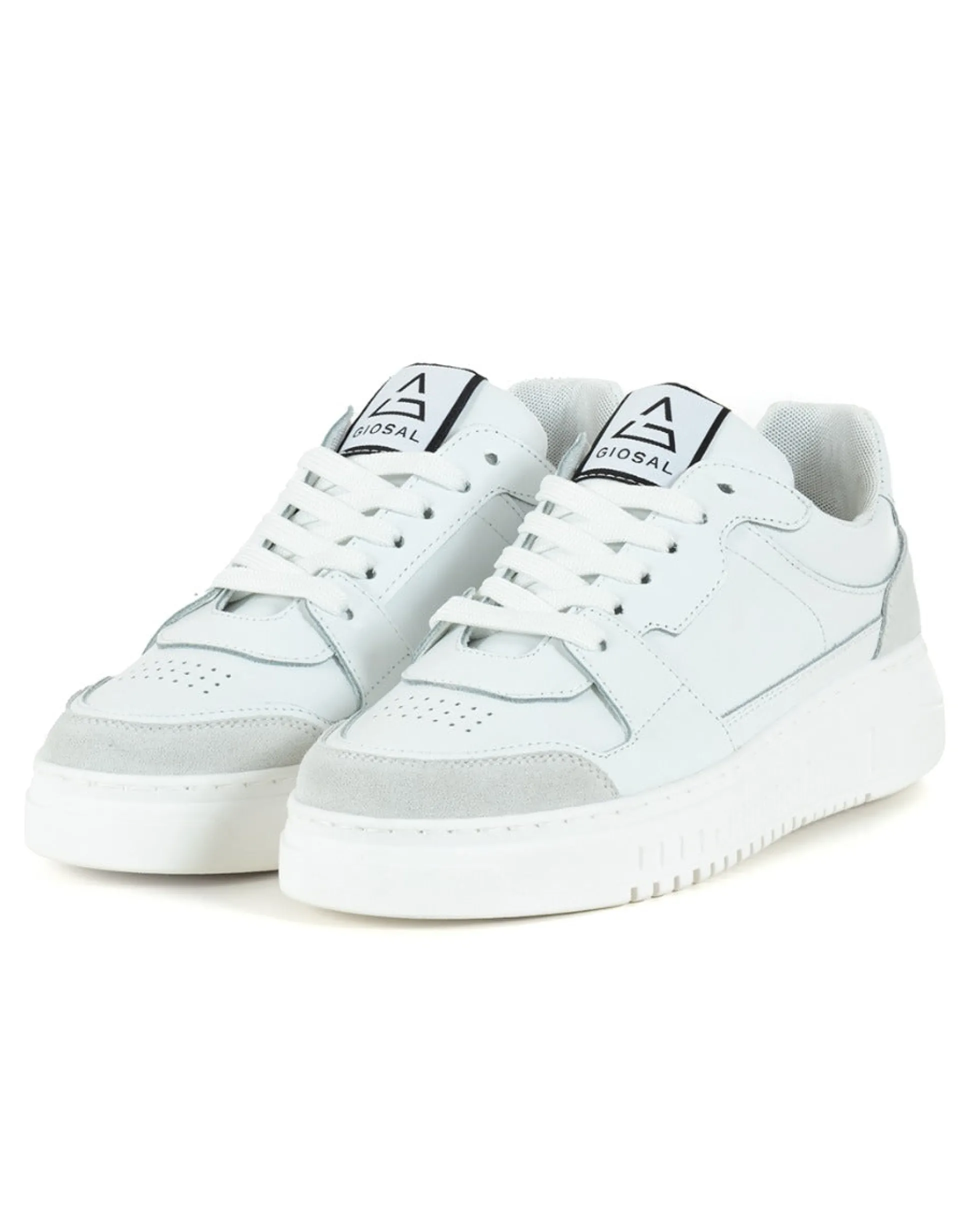 Scarpe Uomo Sneakers Ecopelle Camoscio Basic Bianco Casual Sportive GIOSAL-S1220A