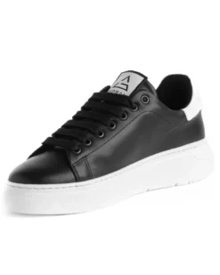 Scarpe Uomo Sneakers Ecopelle Nere Basic Casual Eleganti Sportive GIOSAL-S1189A