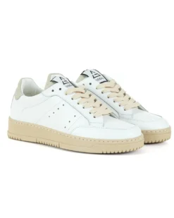 Scarpe Uomo Sneakers Ecopelle Basic Bianco Beige Casual Sportive GIOSAL-S1218A