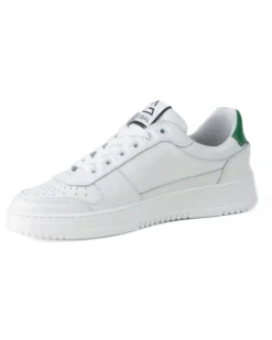 Scarpe Uomo Sneakers Ecopelle Martellata Bianche Casual Sportive Pelle Bottolato Verde GIOSAL-S1256A