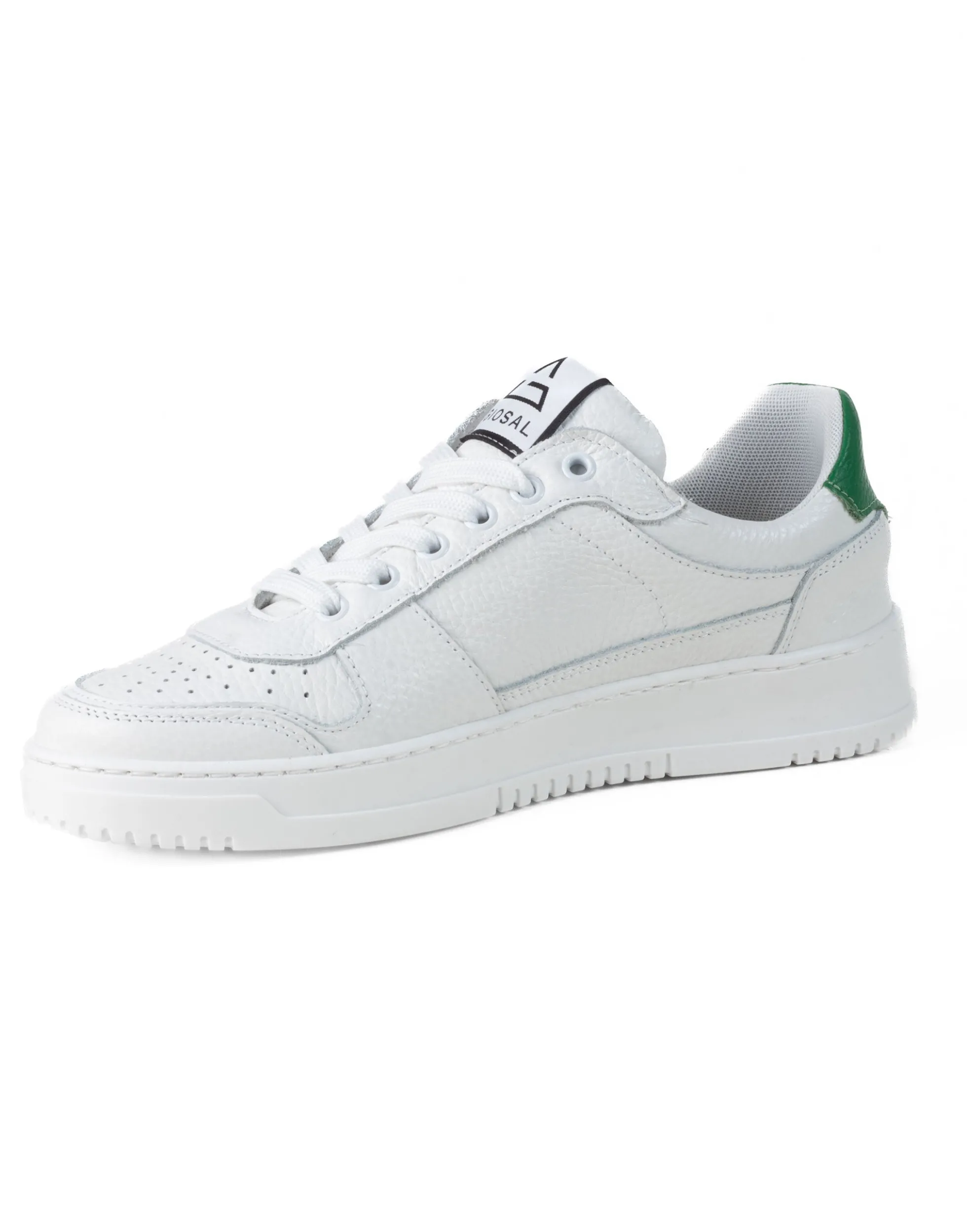 Scarpe Uomo Sneakers Ecopelle Martellata Bianche Casual Sportive Pelle Bottolato Verde GIOSAL-S1256A
