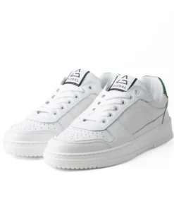 Scarpe Uomo Sneakers Ecopelle Martellata Bianche Casual Sportive Pelle Bottolato Verde GIOSAL-S1256A