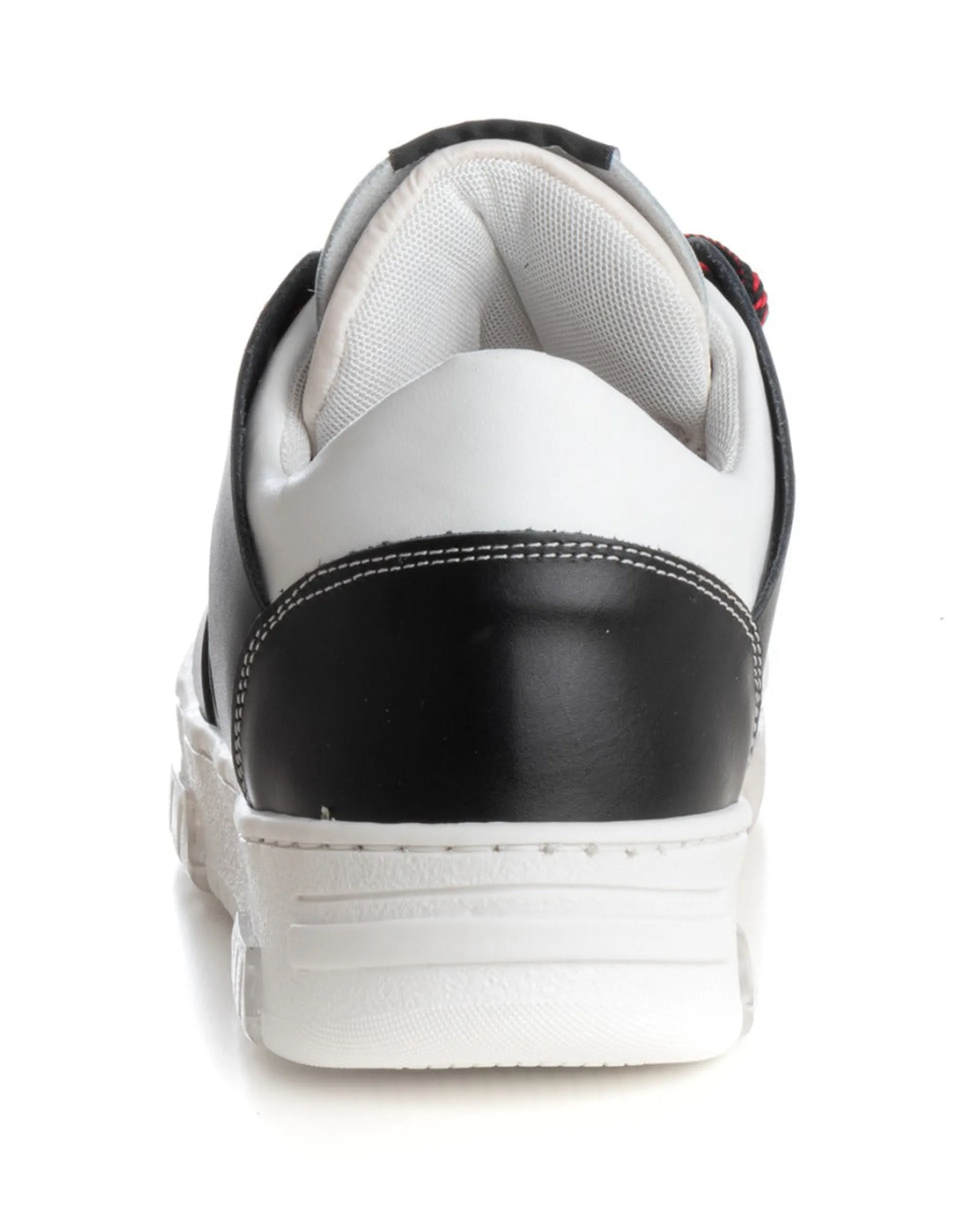 Scarpe Uomo Sneakers Ecopelle Bianco Nero Lacci Colorati Casual Sportive GIOSAL-S1228A