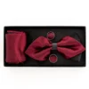Set Papillon Pochette Gemelli Uomo Unisex Elegante Cerimonia Bordeaux GIOSAL-CP1077A