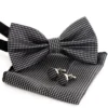 Set Papillon Pochette Gemelli Uomo Unisex Elegante Cerimonia Nero GIOSAL-CP1074A
