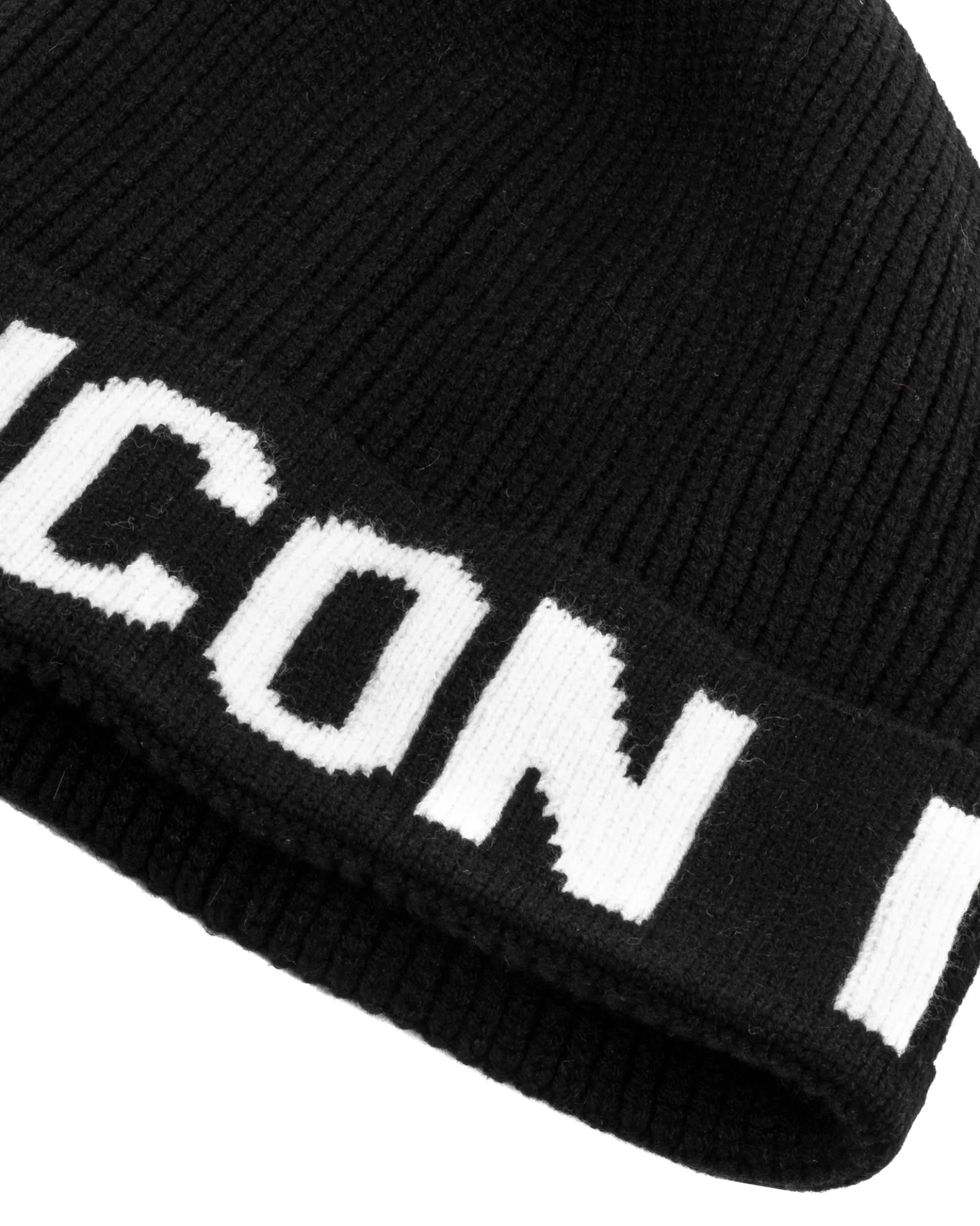 Set Sciarpa Cappello Zuccotto Logo Nero Bianco ICON ICXF2W6BOX3