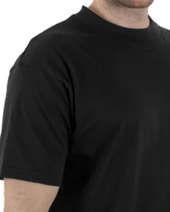 T-Shirt Cotone Basic Gola Alta Nero TCTS1002A