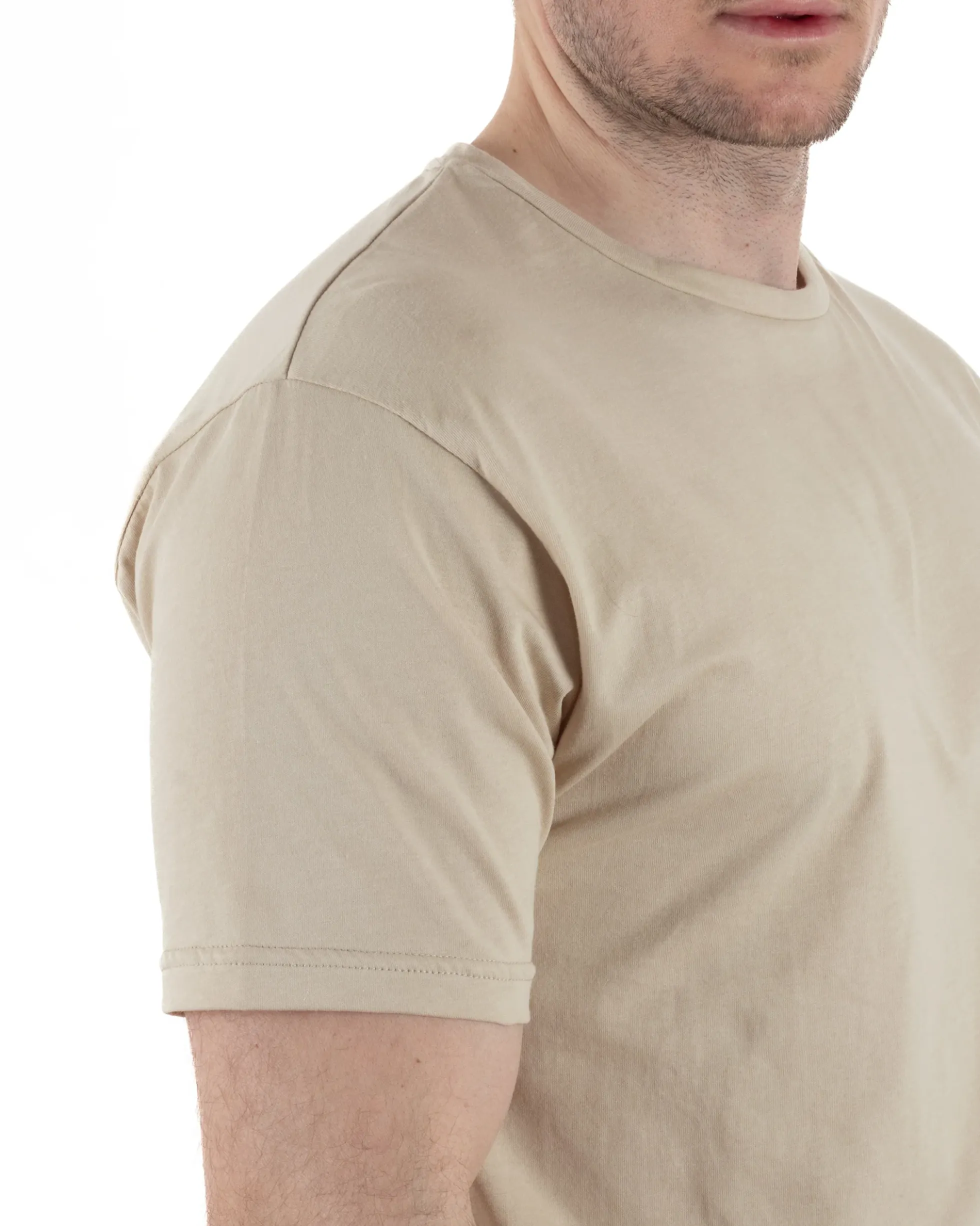 T-Shirt Cotone Basic Regular Fit Beige TCTS1006A