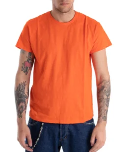T-shirt Uomo Basic Tinta Unita Arancione Girocollo Manica Corta GIOSAL-TS2947A