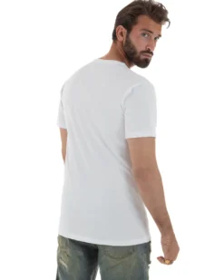T-shirt uomo cotone logata regular fit basic bianco BERNA M-261062