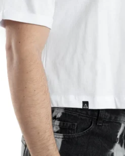 T-shirt Uomo Cropped Corta Boxy Fit Tinta Unita Bianco TS3004A